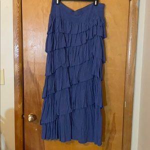 Knit denim blue tiered skirt!